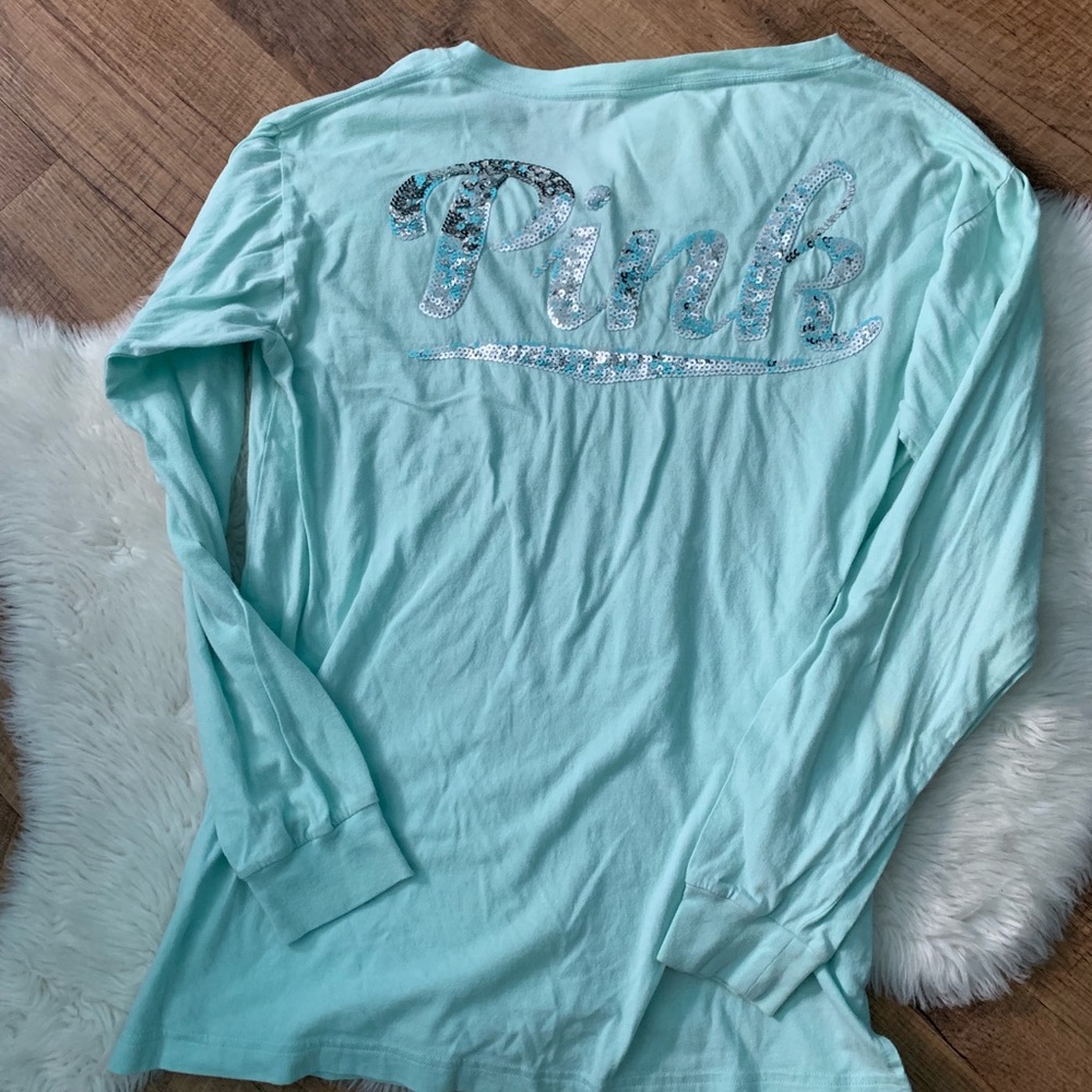 ❌TRADED❌⭐️VS PINK Campus Bling Long Sleeve Tee⭐️ - Picture 5 of 7